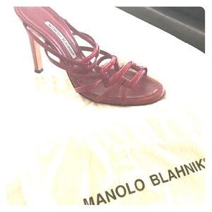 Manolo Blahnik red summer heels